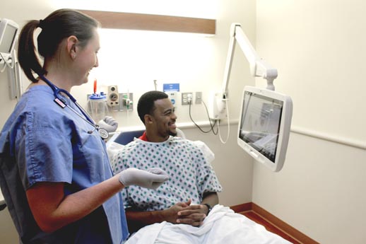 Nurse showing patient p19